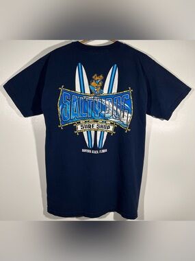 Vtg 04 Salty Dog Surf Shop Daytona Beach Florida B Miller Surfboard T Shirt Sz L